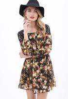 Forever21 Contemporary Crochet-paneled Floral Dress