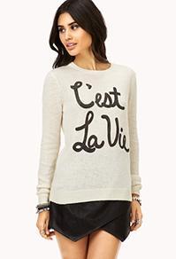 Forever21 Sweet C'est La Vie Sweater