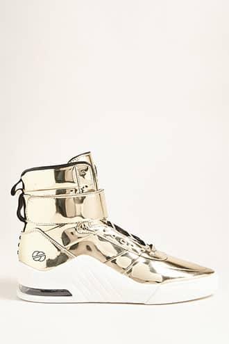 Forever21 Men Radii Metallic High-top Sneakers