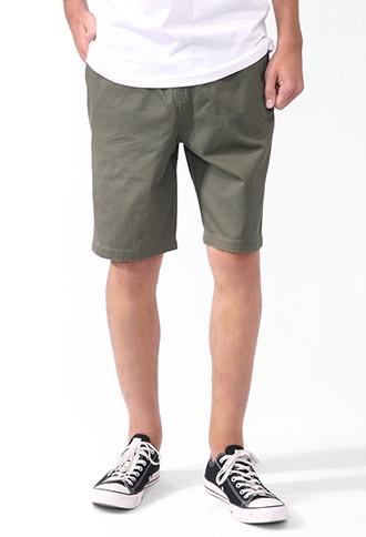 21 Men Drawstring Denim Shorts