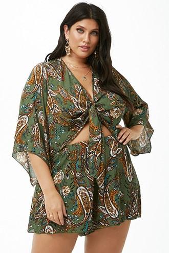 Forever21 Plus Size Paisley Print Shorts