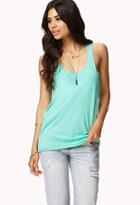 Forever21 Women's  Mint Relaxed Fit Racerback Tank