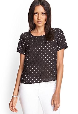 Forever21 Boxy Polka Dot Top