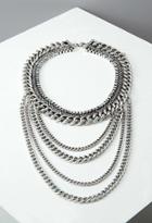 Forever21 Layered Chain Statement Necklace (b.silver)