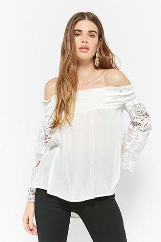 Forever21 Semi-sheer Gauze High-low Top