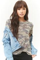 Forever21 Gathered Marled Camo Tee