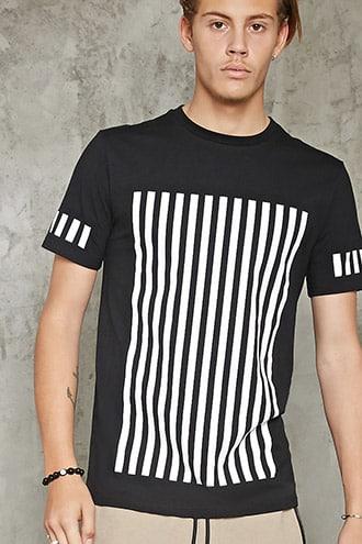 Forever21 Vertical Stripe Panel Tee