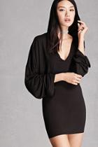 Forever21 Hooded Layered Slub Knit Dress