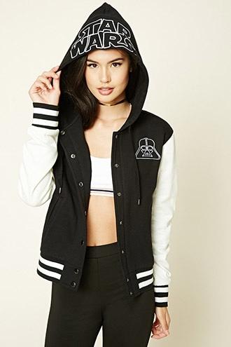 Forever21 Women's  Star Wars Fleece Hooded Jacket