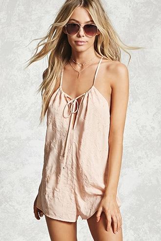 Forever21 Embroidered Cover-up Romper