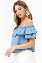 Forever21 Flounce Chambray Top