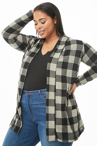 Forever21 Plus Size Buffalo Plaid Cardigan