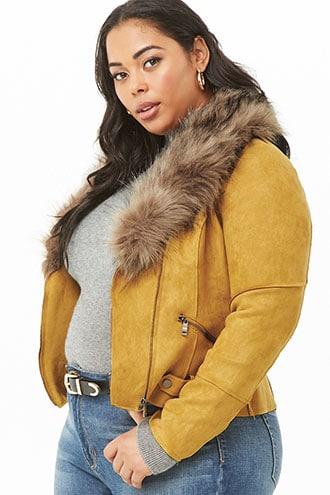 Forever21 Plus Size Coalition Apparel Faux Suede Jacket