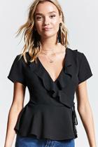 Forever21 Self-tie Ruffle Wrap Top