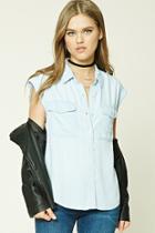 Forever21 Striped Chambray Shirt