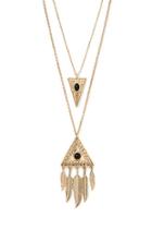 Forever21 Feather Charm Layered Necklace