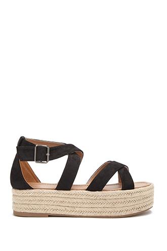 Forever21 Faux Suede Espadrille Platform Sandals
