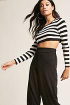 Forever21 Striped Ribbed Crop Top