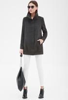 Forever21 Pleated Funnel Neck Cocoon Coat