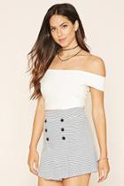 Forever21 Buttoned Striped Skirt