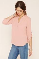 Love21 Women's  Light Pink Contemporary Popover Top