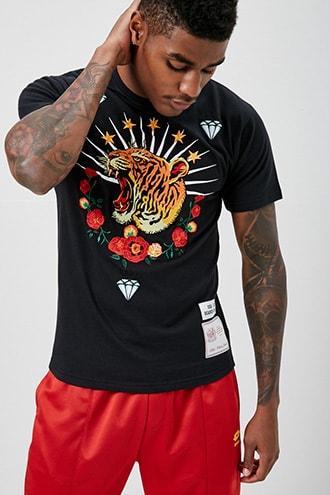 Forever21 Reason Tiger Embroidered Graphic Tee