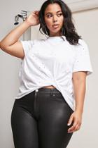 Forever21 Plus Size Twist-hem Distressed Holes Top