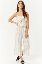 Forever21 Striped Bow Jumpsuit