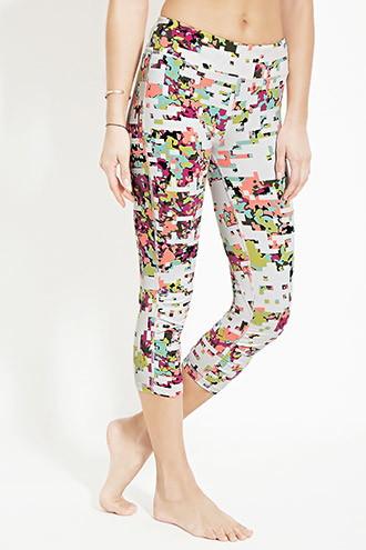 Forever21 Women's  Tlf Active Camo Capri Leggings
