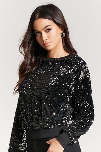 Forever21 Velvet Metallic Sequin Top