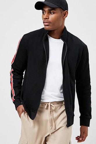 Forever21 Smash Ribbed Striped-trim Jacket