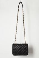 Forever21 Quilted Faux Leather Crossbody Bag (black)
