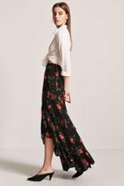 Forever21 Floral High-low Wrap Skirt