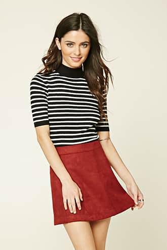 Forever21 Striped Mock Neck Sweater Top
