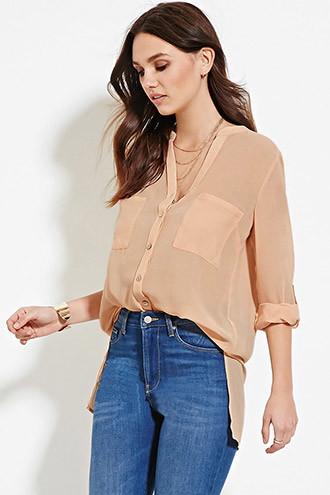 Forever21 Women's Two-pocket Textured Shirt
