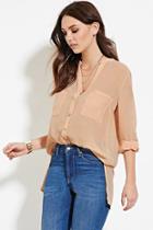 Forever21 Women's  Two-pocket Textured Shirt