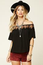 Love21 Women's  Contemporary Mesh Panel Top