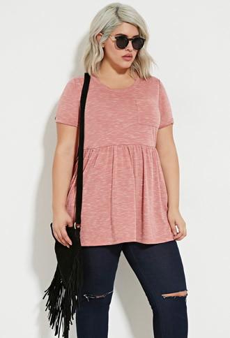 Forever21 Plus Women's  Brick Plus Size Marled Tunic