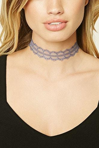 Forever21 Scalloped Mesh Choker