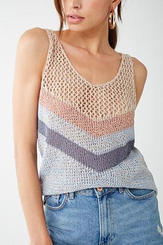 Forever21 Chevron Open-knit Tank Top