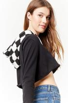 Forever21 Checkered Cropped Hoodie