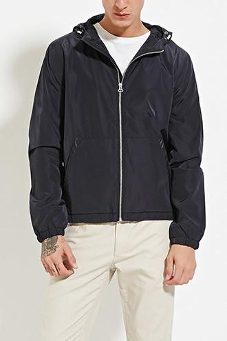 21 Men Men's  Navy Mesh-lined Windbreaker