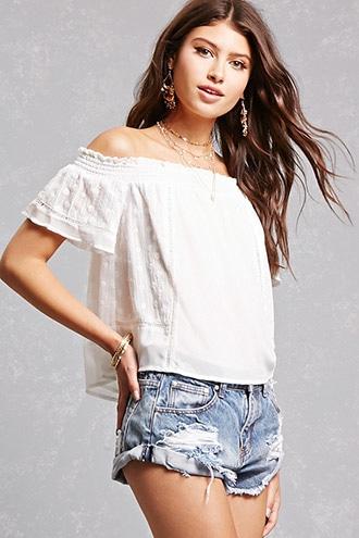 Forever21 Lush Crepe Off-the-shoulder Top