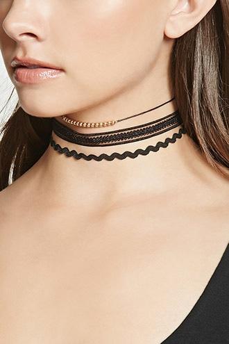 Forever21 Spiral & Beaded Choker Set