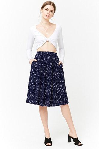 Forever21 Polka Dot A-line Skirt