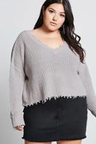 Forever21 Plus Size Frayed Crop Sweater