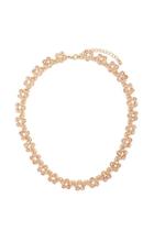 Forever21 Gold & Peach Faux Gem Floral Necklace