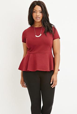 Forever21 Plus Classic Peplum Top