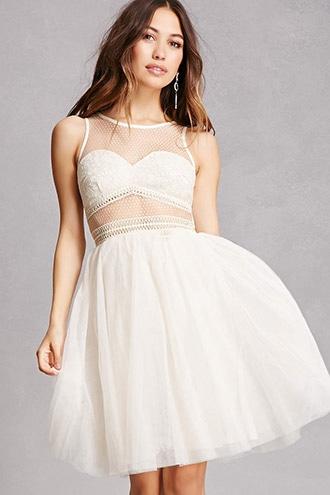 Forever21 Lace Illusion Fit & Flare Dress