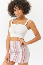 Forever21 Linen-blend Striped Mini Skirt